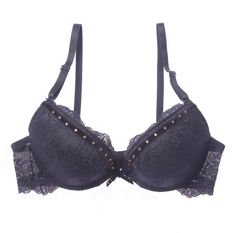 BLACK Bra Lilymoda, сексуальные кружевные бюстгальтеры для бюстгальтера с глубоким v-образным вырезом, сексуальный однотонный бюстгальтер без косточек, супер роскошный кружевной бюстгальтер с эффектом пуш-ап для девушек, чашечки B C, новинка - Цвет: BLACK Bra