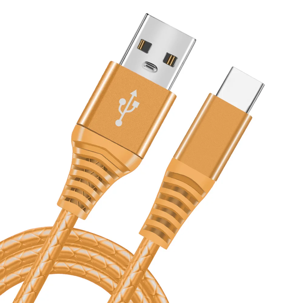 OLAF usb type-C кабель кабели для зарядного устройства USB кабель синхронизации данных type C для samsung S9 S8 Note 9 8 телефон Быстрая зарядка 1 м usb C кабель - Цвет: Gold