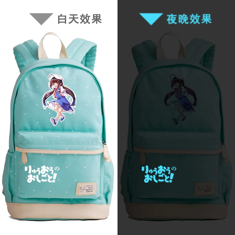 

Anime Ryuoh no Oshigoto! Cosplay Backpack kawaii Women Backpack Cartoon School Backpack Canvas School Bags for Teenage Girls