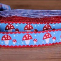 lshangnn wholesale 58 16mm red mushroom 10yard 20 yard 100 polyester woven jacquard ribbon for diy dog collar