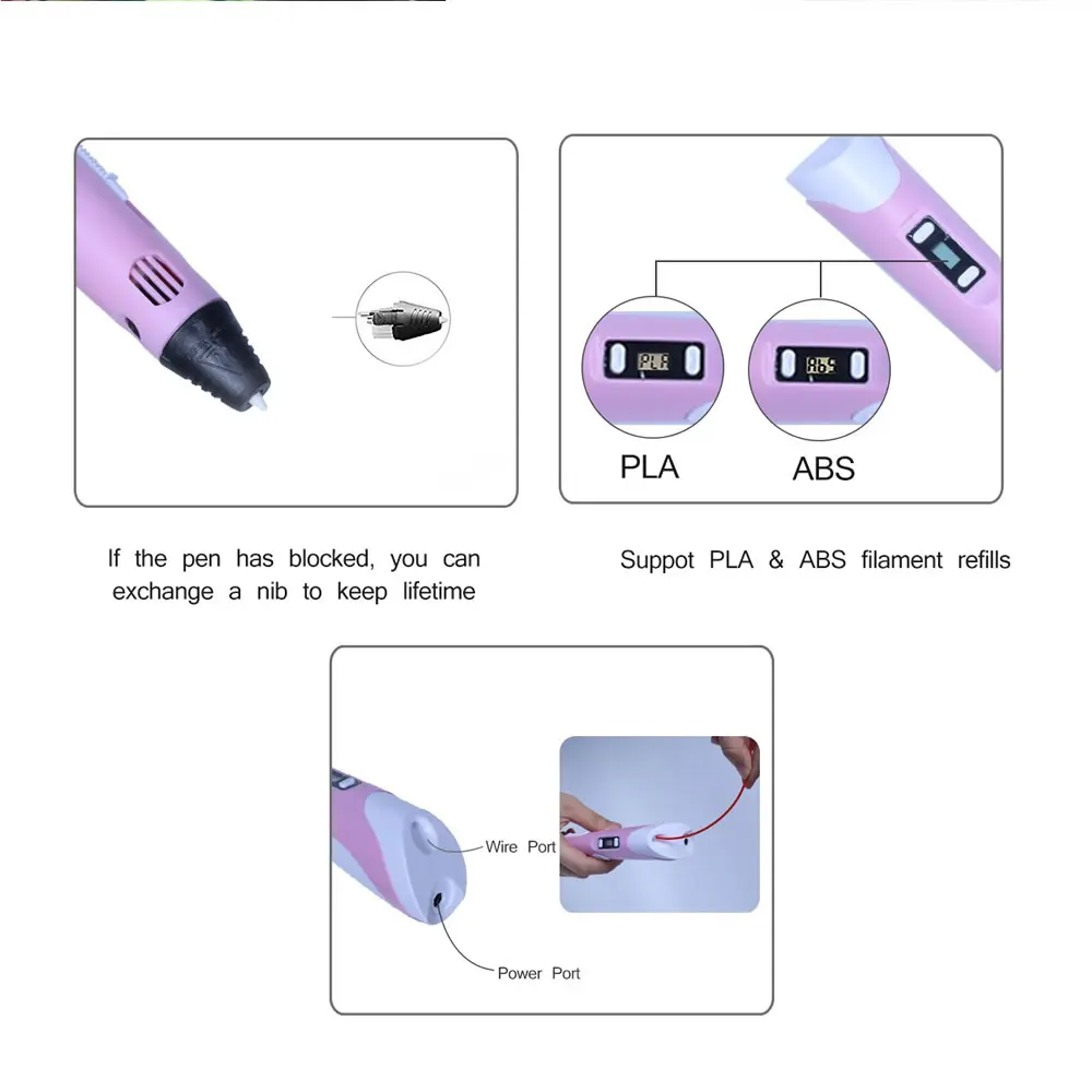 100m FLA Filament +3D Pen with LED Display LMYSTAR DIY 3D printing Pens Model Making Graffiti Drawing | Компьютеры и офис