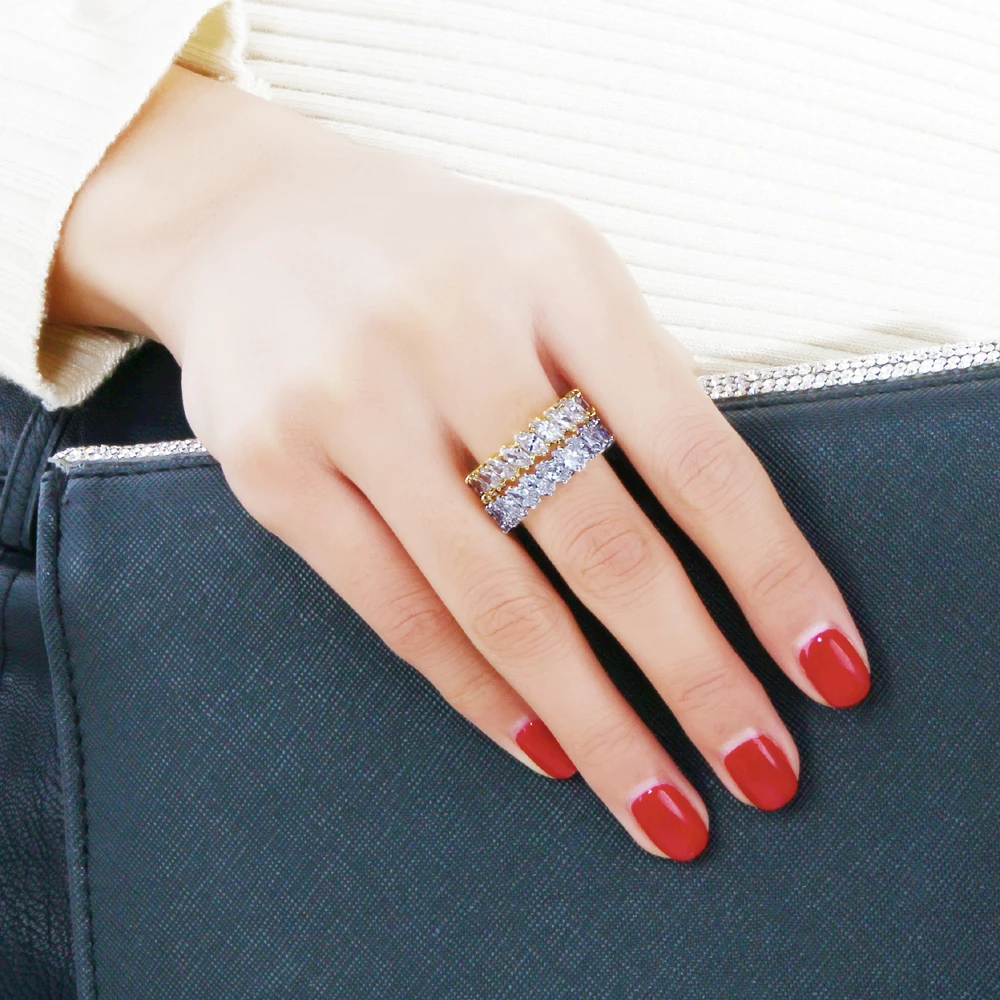 Модное красочное кольцо на палец с фианитом элегантный простой дизайн 6 цветов