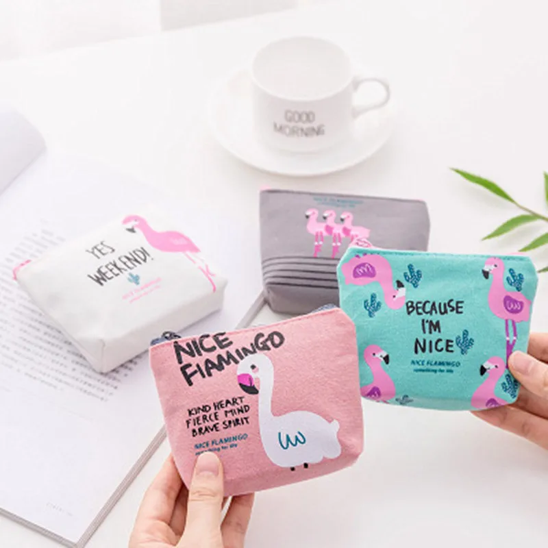 Холщовый Кошелек для монет с изображением Гавайского фламинго тропивечерние