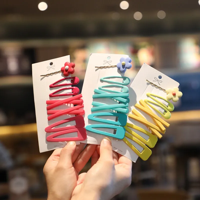 

7pcs/lot Cute Flower Bow hair Clips Simple Kids Hairpins Headwear Baby BB Clips Hair Accessories