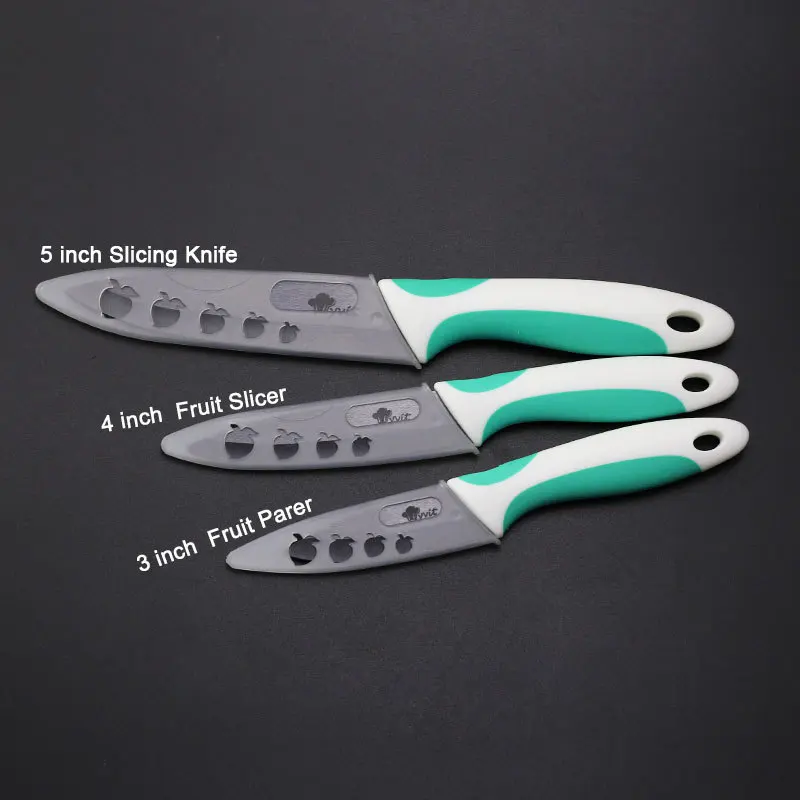 GREEN LAKE HANDLE Керамические ножи 3, 4, 5 дюймов, набор кухонных ножей шеф-повара для нарезки овощей и фруктов, набор инструментов для приготовления пищи - Цвет: GREEN LAKE HANDLE