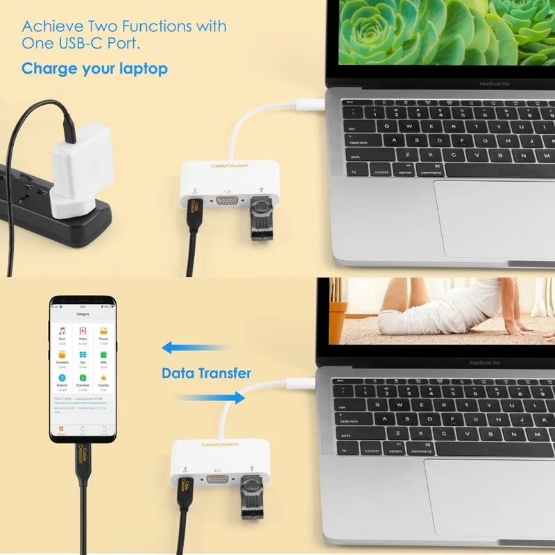 Адаптер USB Type-C (совместим с Thunderbolt 3) к VGA + 3 0 | Электроника