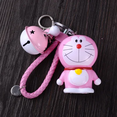 12 Милый мультфильм Doraemon девушка игрушки меховой шар помпон помпоны брелок для женщин кожаный ремешок металлический брелок для ключей цепи Автомобильная сумка Шарм D33 - Цвет: 12