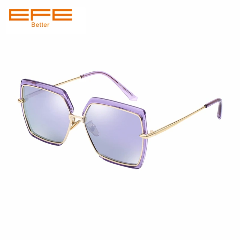 EFE модные негабаритные солнцезащитные очки для женщин Поляризованные мужчин