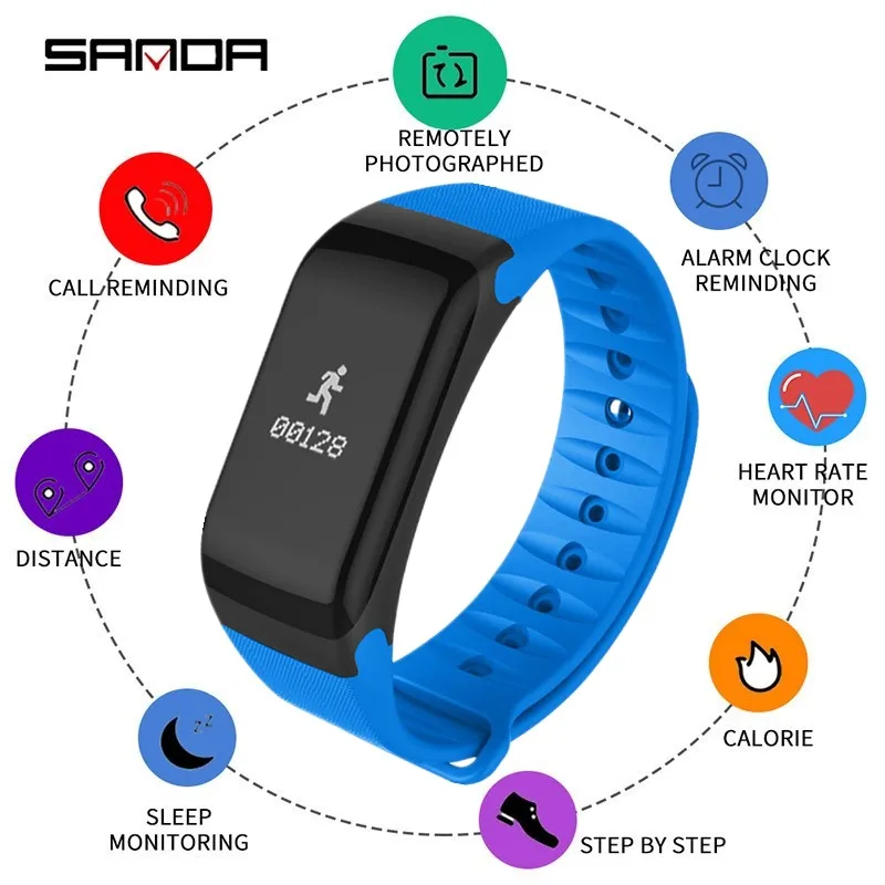 Смарт часы SANDA мужские с пульсометром тонометром и Bluetooth|Мужские электронные