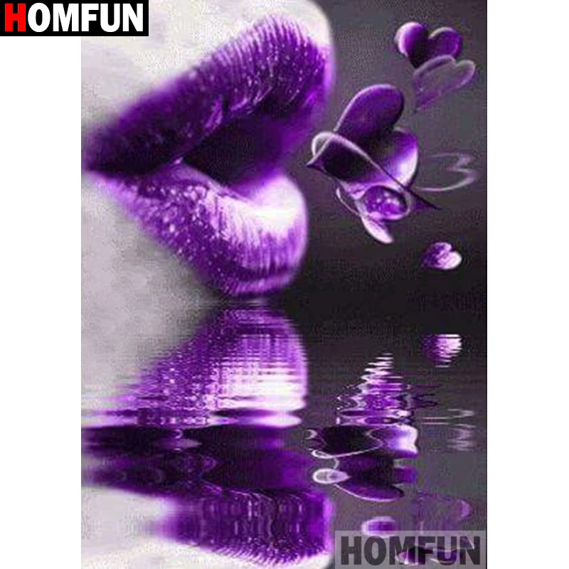 Алмазная вышивка HOMFUN A13874 5D сделай сам с квадратными/круглыми стразами фиолетовые