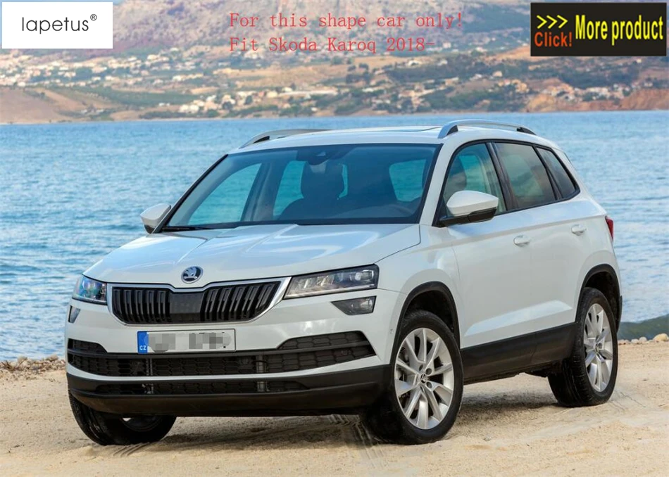 Lapetus аксессуары для Skoda Karoq передние фары лампы век брови полосы литья крышка комплект отделка ABS