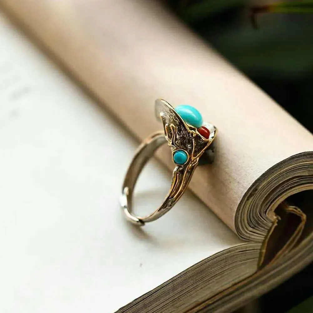 RADHORSE 925 Серебряные кольца для Для женщин Fine Jewelry Бирюзовый Калла Лили