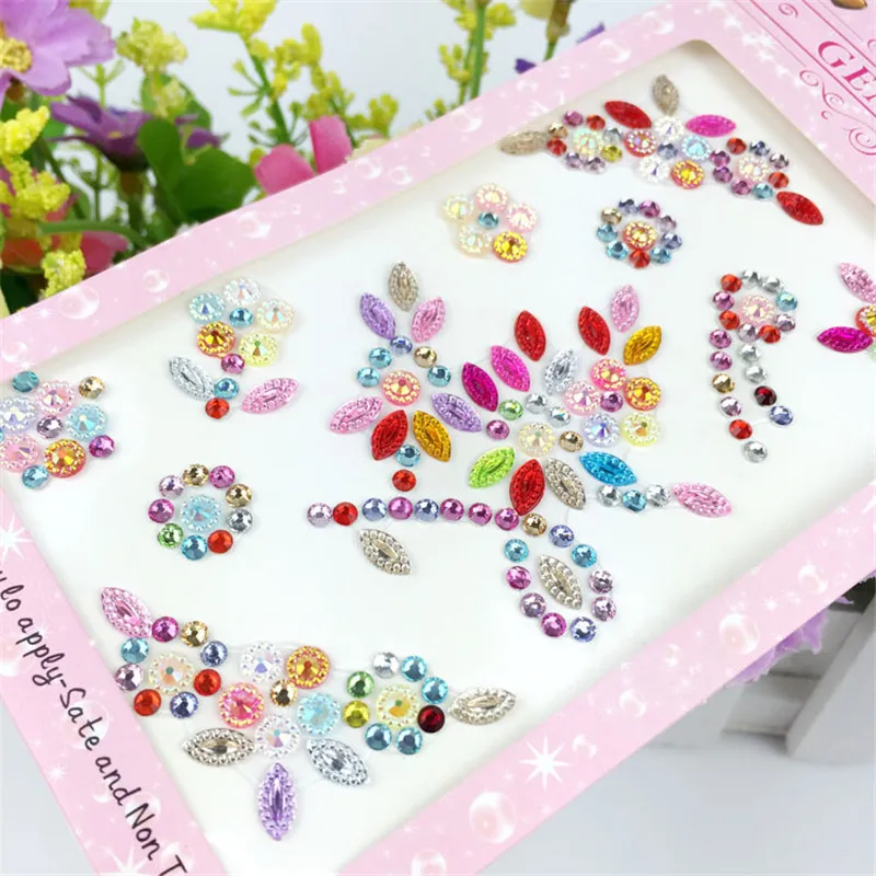 1 шт. акриловые стразы с цветочным узором самоклеящиеся наклейки плоской задней