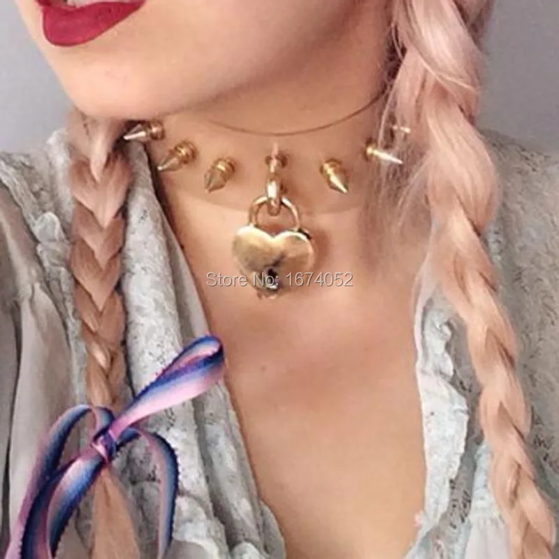 Ожерелье с золотым замком 100% ручной работы прозрачный из ПВХ виниловое