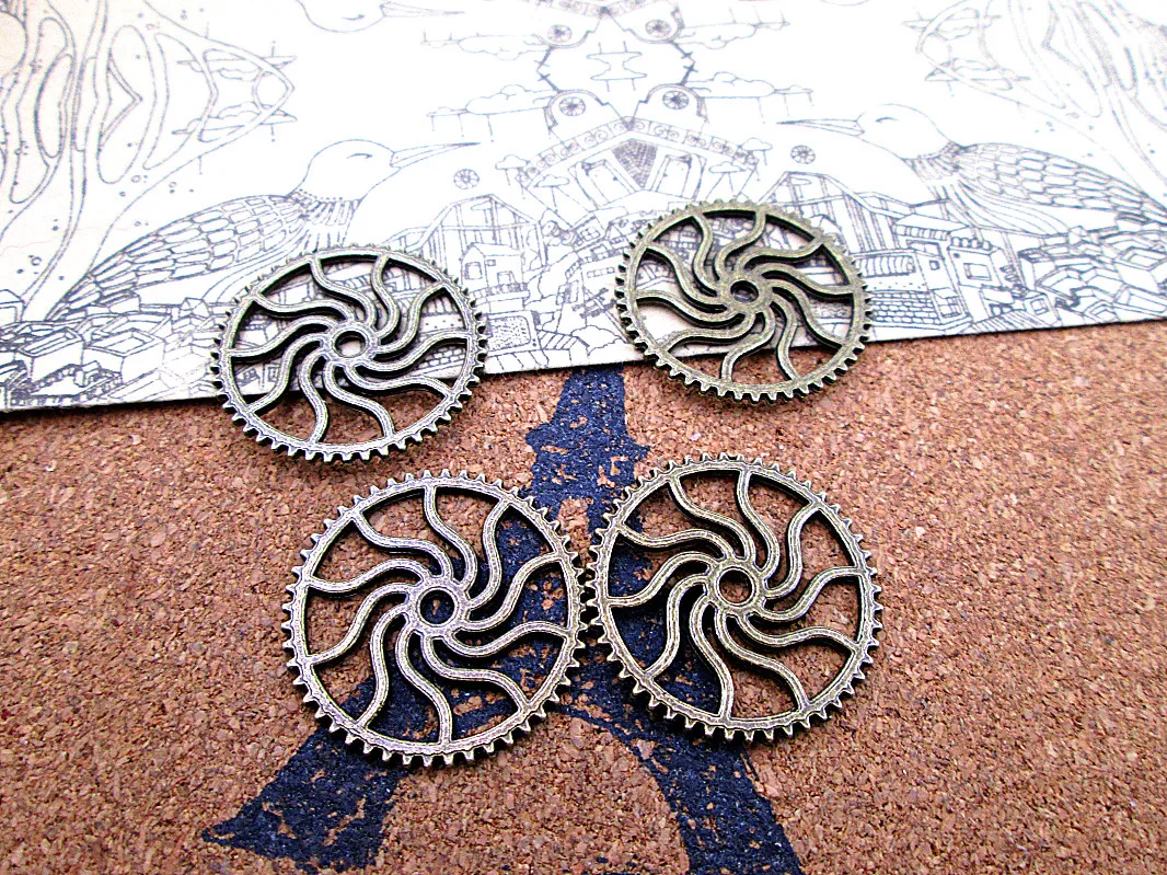 

15pcs-- 25mm antique bronze gearwheel charm Pendants