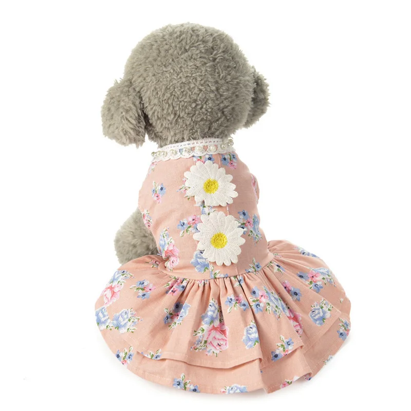 Новинка 2017 одежда для домашних животных платье собак юбка с солнечным цветком на