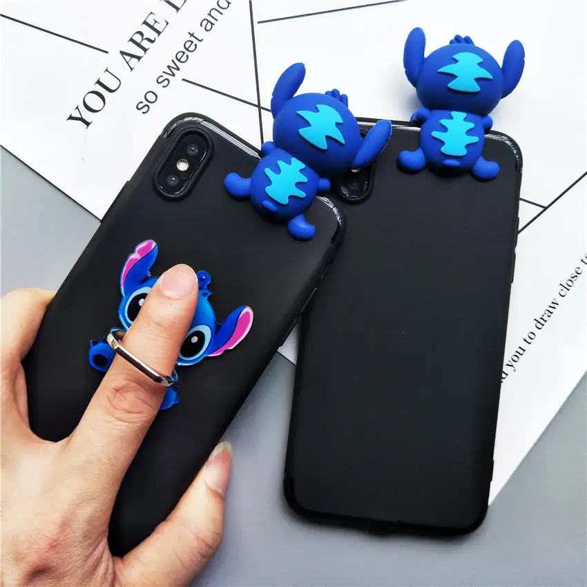 Милый 3D чехол для телефона с рисунком стежка для Iphone 7, 8 Plus, X, 6 S Plus, 5S чехол-подставка, Мягкая силиконовая задняя крышка для Iphone 7, чехол