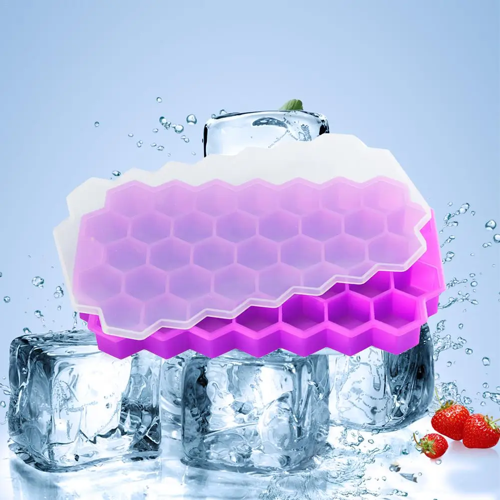 Силикагель поднос для льда с крышкой прессформы изготовления сотовых блок формы