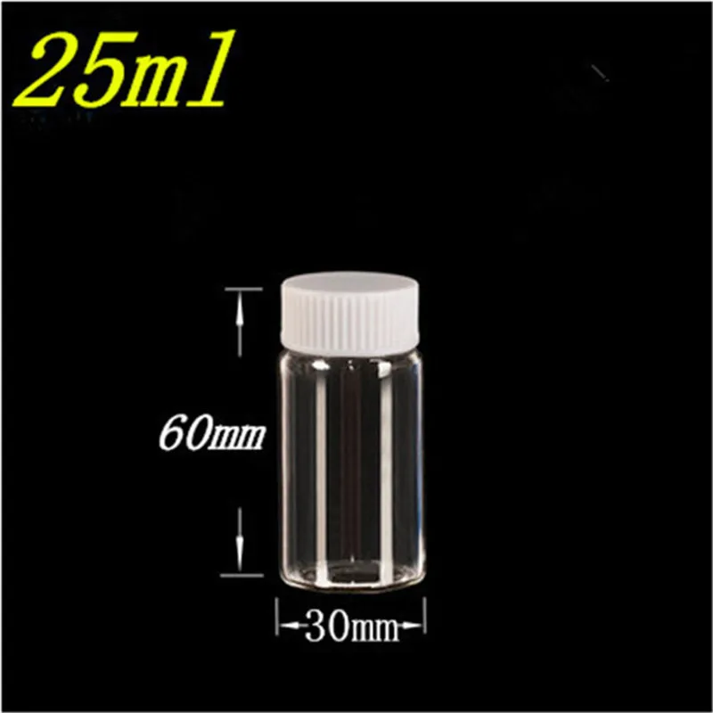 

20 pcs 30x60 mm 15 ml Empty 21 mm Screw Mouth Glass Bottles With White Plastic Cap DIY Multifunction Vials