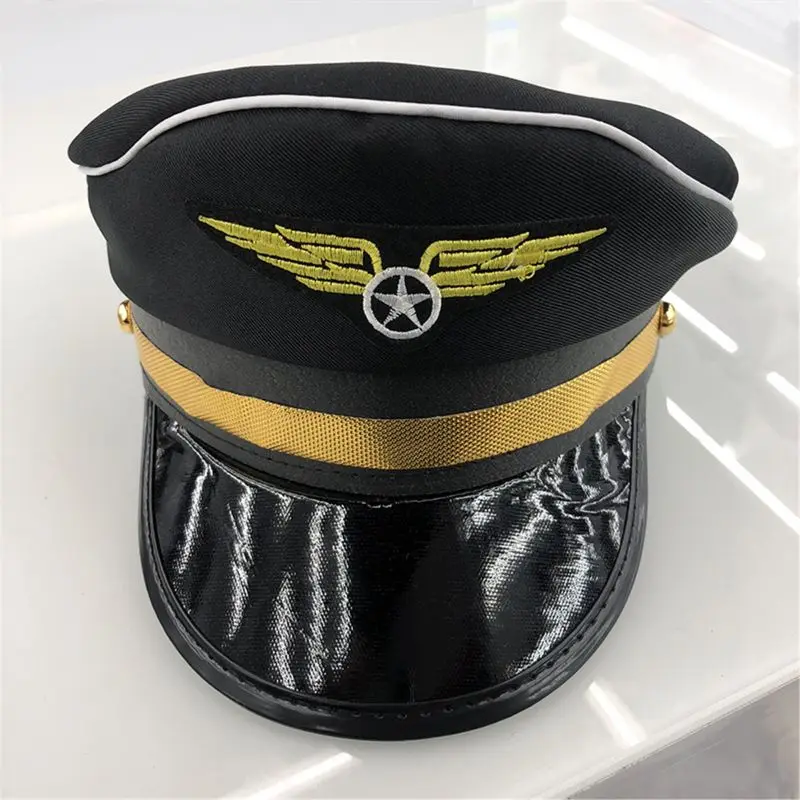 Captain's Yacht Sailors Hat Snapback Adjustable Sea Cap Navy Costume Accessory Fit Foradults and children - Цвет: B