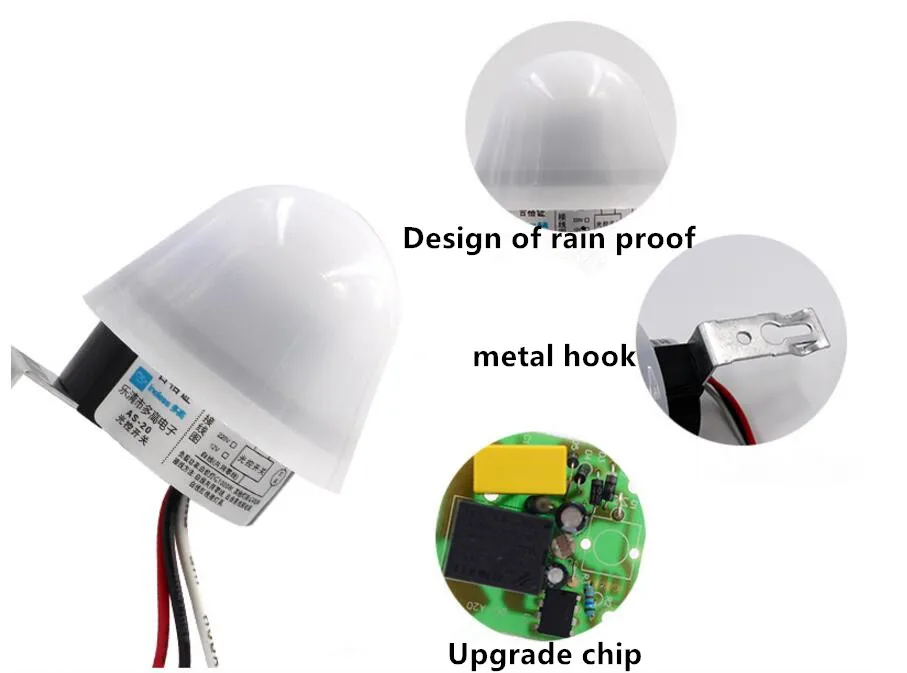 AS-20 Waterproof Automatic Auto On Off Photocell street Light Switch 12V 24V 110V 220V intelligent light / contr | Обустройство дома