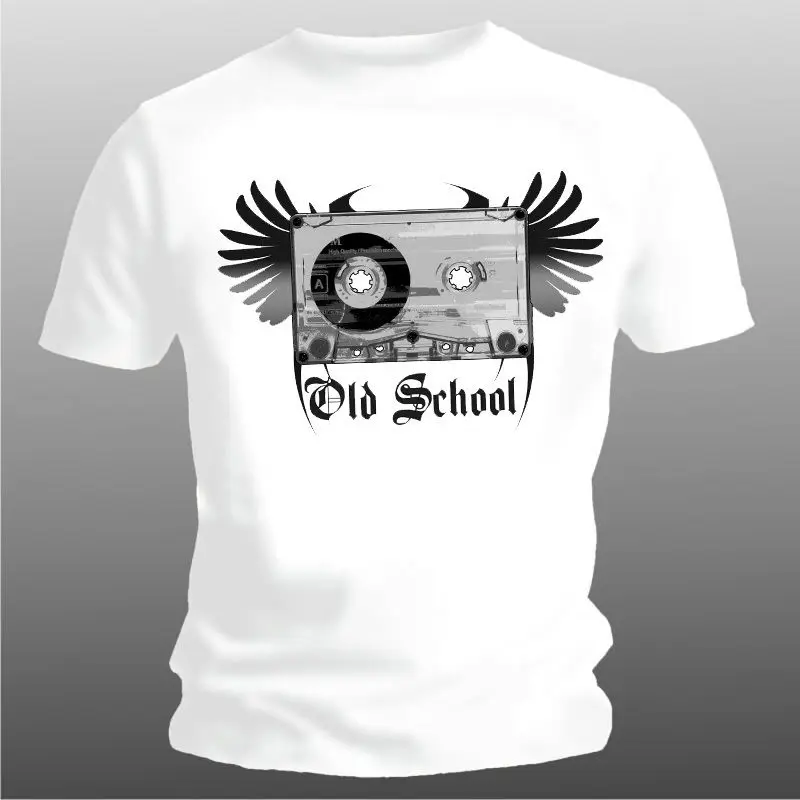

New Summer Summer Style Short Sleeve Causal Tee Fun T-Shirt Cassette Old School Cassette Monochromecotton T Shirts