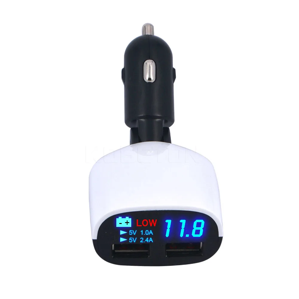 Автомобильное зарядное устройство sikeo Dual 2 USB 5V 3.4A с сигнализацией низкого