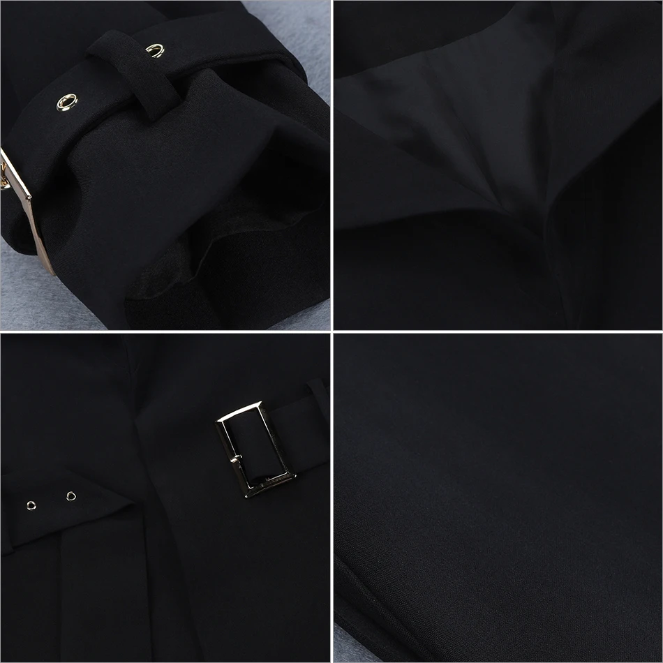 Adyce 2019 New Women Winter Coat Black Long Sleeve Trench Sash Style Sexy Deep V Neck Fashion | Женская одежда