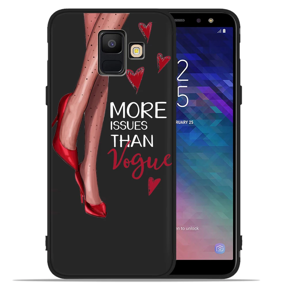 Чехол с цветочным рисунком для Samsung A720, модная женская обувь на высоком каблуке, кофейный чехол для Samsung A320 A520 A9 A6 A7 A8 Plus A3 A5 A7 Etui