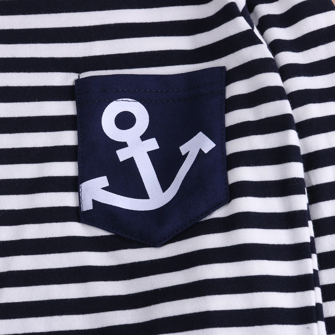 2 предмета полосатая одежда с длинными рукавами футболка для маленьких мальчиков