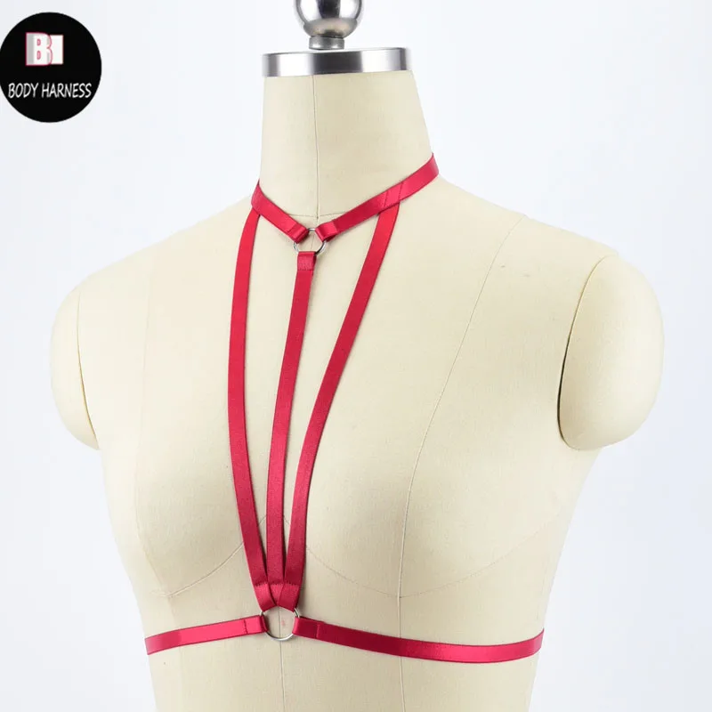 Женский эластичный бюстгальтер в стиле Харадзюку ремни на подтяжках готическом