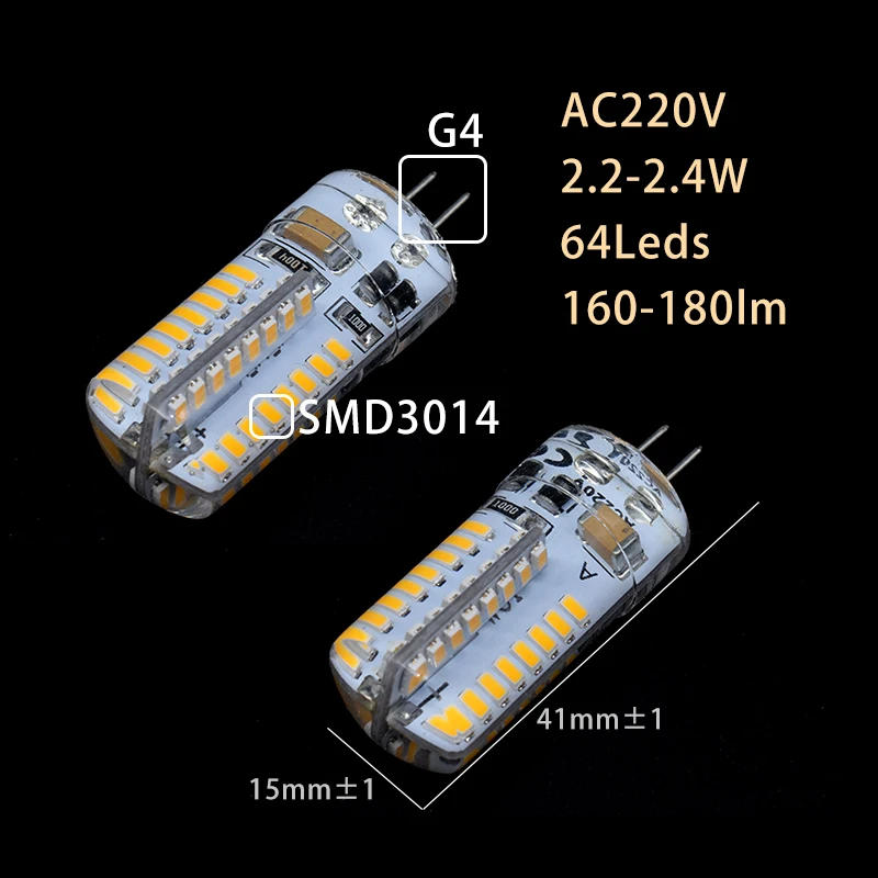 64 G4 Lkltfx 3 Вт 2 1 Вт G9 G4 светодиодный SMD3014 48 60 Светодиодный S 220V 12V g 9 Точечный светильник светодиодный светильник вниз светильник светодиодный лампы теплый белый/белый Светодиодный прожектор 24 32 104 светодиодный s - Испускаемый цвет: 64 G4
