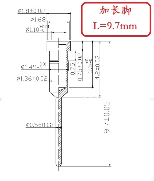 1000 шт. круглый штырь, гнездовой штырь для штыря Dim0.45-0,6 мм, без пластика для 2,54 штыревого гнезда