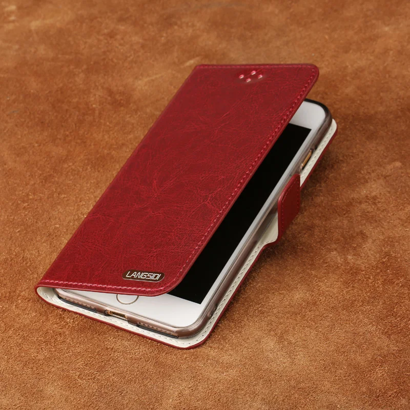 Роскошный мобильный телефон чехол площадь воск кожаный защитный флип-чехол для