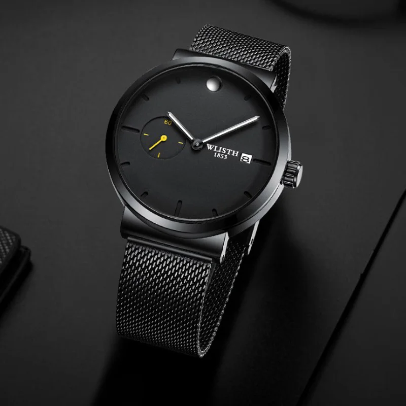 2018 новые модные простые мужские часы водонепроницаемые синие точечные