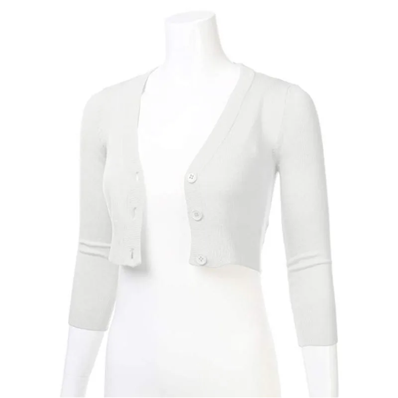 Женский кардиган с длинными рукавами Повседневная укороченная куртка