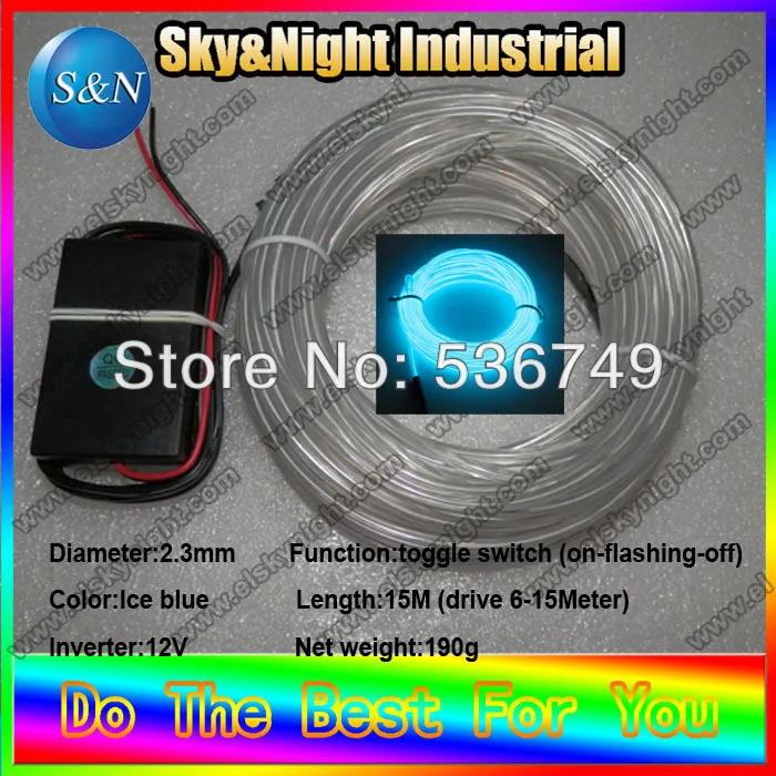 

Car decoration EL wire 15M+12v Inverter with Free Shipping