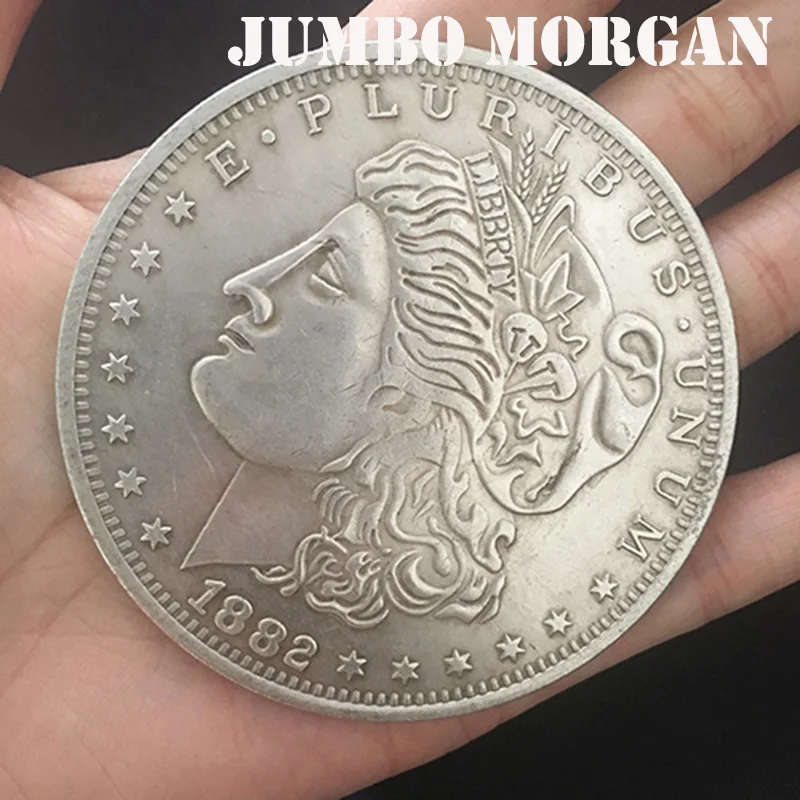 Jumbo Morgan Dollar (7 см) Волшебные трюки маг крупным планом уличные иллюзии реквизит