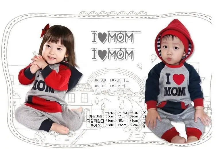 Одежда для малышей i love mum толстовки унисекс Детский комбинезон маленьких
