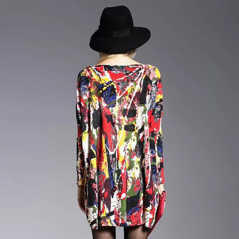 Новейший негабаритный демисезонный трикотаж с принтом свитер для женщин