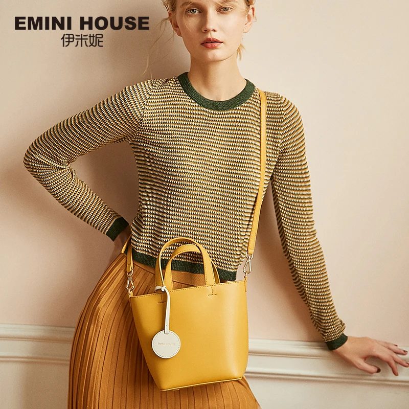 EMINI HOUSE Mini Tote Bag Luxury Handbags Women Bags Designer Crossbody Bags For Women Split Leather Shoulder Bag