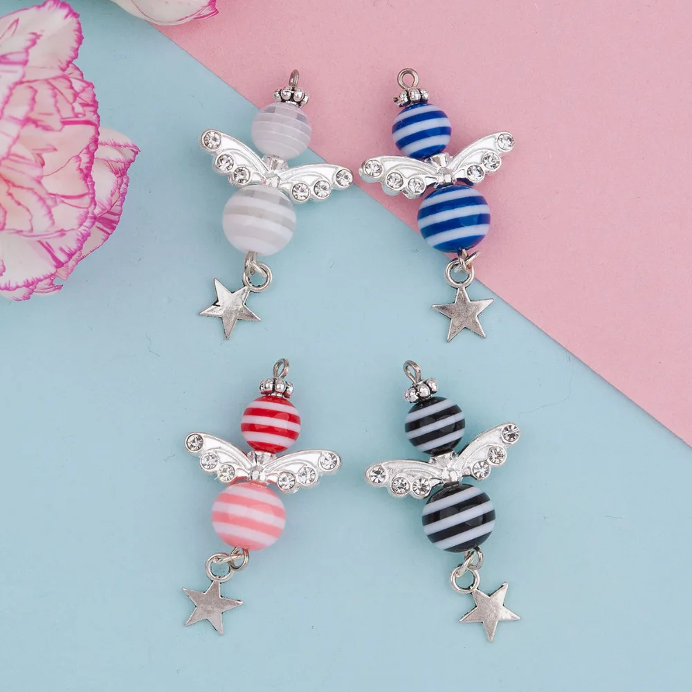 DoreenBeads подвески из сплава цинка металлические стразы со звездами крылья бабочки