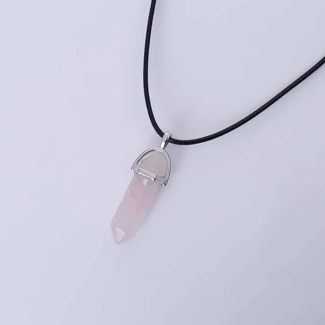 VKME, новинка, хит, гексагональный кристалл, тигровый глаз, бирюза, кулон, аметист, цепи с каменными подвесками, ожерелье для женщин, ювелирные изделия - Окраска металла: 5