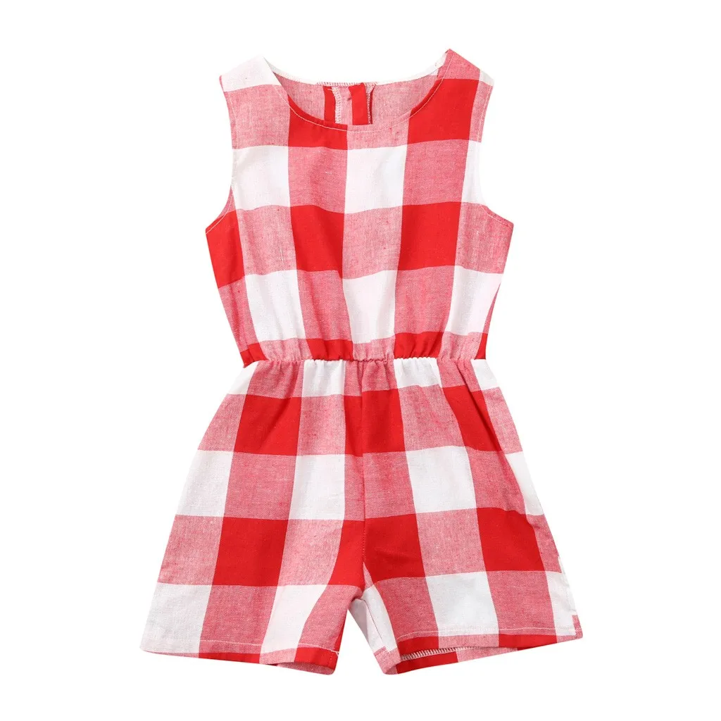 Милый комбинезон для маленьких девочек одежда в клетку с принтом лето 2021