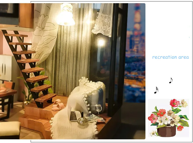 Сборка DIY Кукольный дом, игрушки деревянные домики Miniatura миниатюрные кукольные игрушки с мебели светодиодный светильник подарок на день рождения Brinquedos