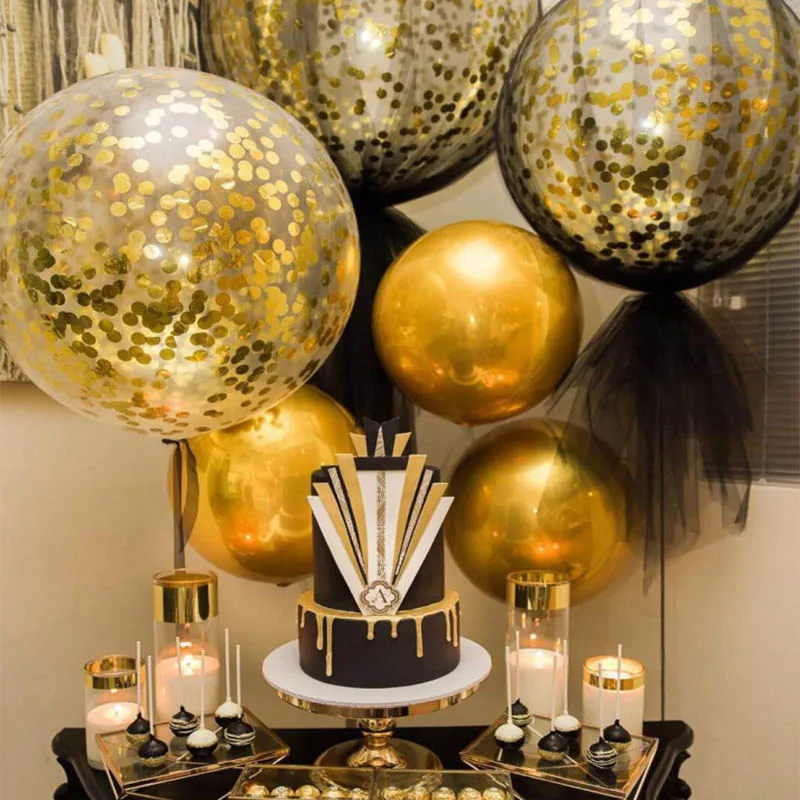 36 дюймов яркие Воздушные шары конфетти Золотое Серебро Конфетти заполненный