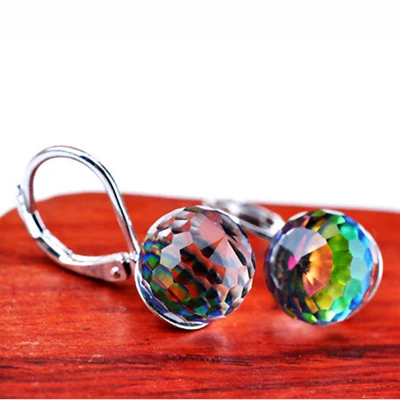 Multicolor 2 Ociki Модные украшения Серебряный Цвет Площадь синий фиолетовый красочные Кристаллические серьги для Для женщин подарок для девочек - Окраска металла: Multicolor 2