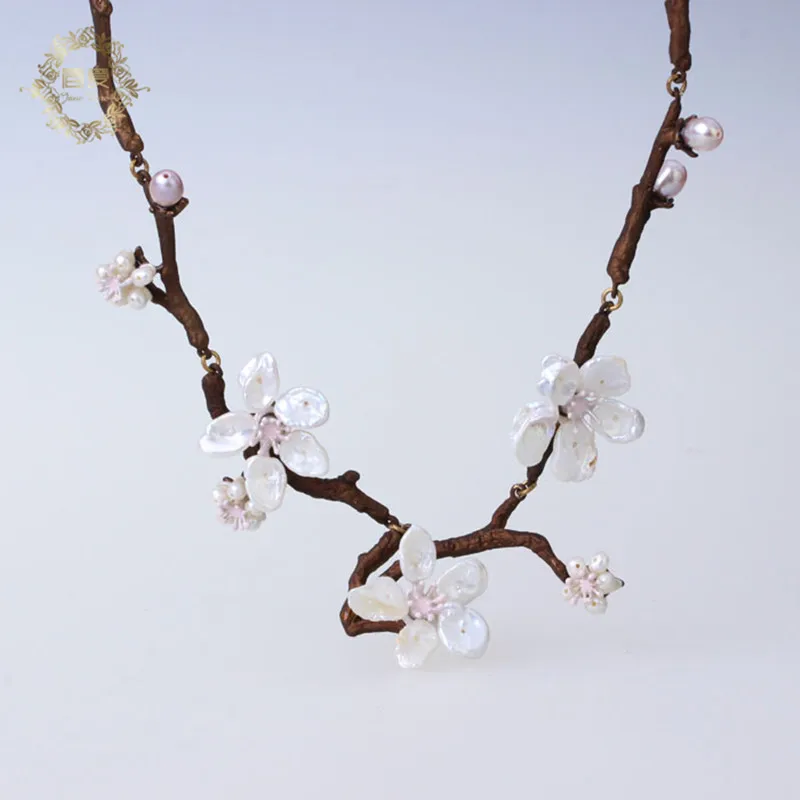 necklace Amybaby винтажная вишневая расцветка, бронзовое ожерелье из пресноводного жемчуга, брошь, серьги, браслет, ювелирные наборы - Окраска металла: necklace