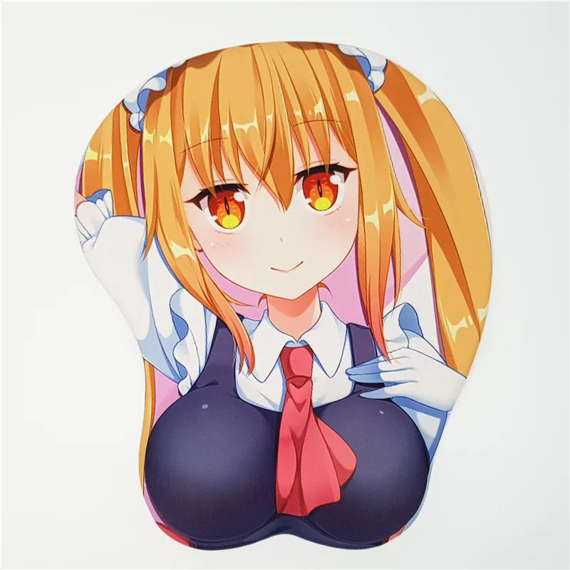 Кобаяши-сан Чи нет дракона горничной! Аниме Ecchi 3D коврик для мыши груди с силиконовым гелем грудь отдых 26*22 см 2WAY