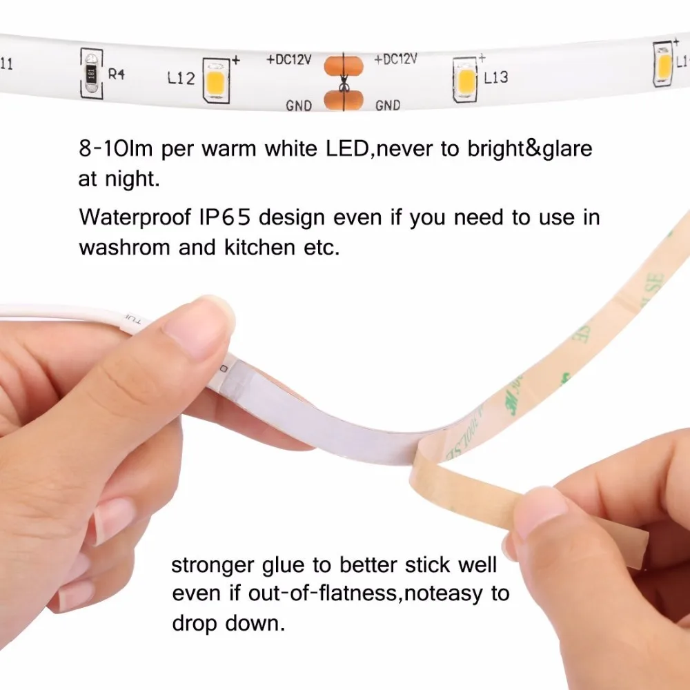 LEDMO Motion Sensor LED Strip Waterproof 1.2M 36LED PIR Warm White with Automatic Shut Off Timer High Quality Bed | Лампы и освещение